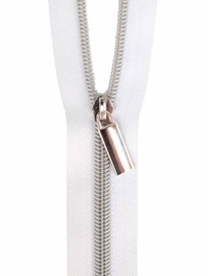 Bild på Zippers By The Yard Sallie Tomato  White Tape Nickel Teeth dragkedja blixtlås