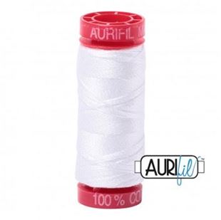 Bild på Aurifil 2024 White Mako Cotton 12 Broderitråd