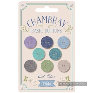 Bild på Tilda Chambray basic buttons 16 mm Cool colors