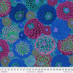 Bild på Flora Blue Philip Jacobs PWPJ114.BLUE for the Kaffe Fassett Collective