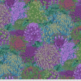 Bild på Hokusai's Mums PWPJ107.GREEN - Philip Jacobs for the Kaffe Fassett Collective