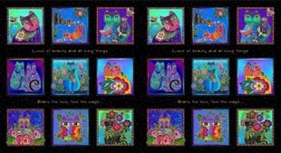 Bild på Fantasticats by Laurel Burch Y4339-3M tygpanel
