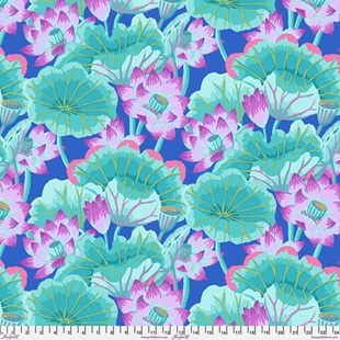 Bild på Lake Blossoms  Turquoise  Kaffe Fassett for the Kaffe Fassett Collective PWGP093.TURQUOISE