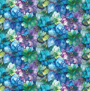 Bild på Gigi in the Garden Collection-Stained Glass Succulents-Multi-Quilting Fabrics-16240106-01