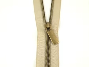 Bild på Zippers By The Yard Sallie Tomato beige Tape Antique Teeth dragkedja blixtlås