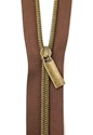 Bild på Zippers By The Yard Sallie Tomato Brown Tape Antique Teeth dragkedja blixtlås
