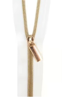 Bild på Zippers By The Yard Sallie Tomato White Tape gold Teeth dragkedja blixtlås