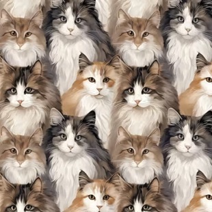 Bild på Multi Longhaired Cats Tyg med katter