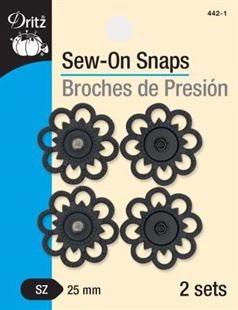 Bild på Sew On Snaps Black Flower