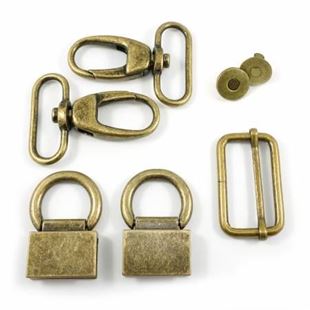 Bild på Double Flip Shoulder Bag Hardware Kit Antique Brass