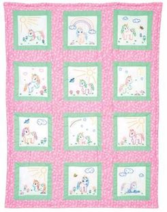 Bild på Baby Unicorns 9" Theme Quilt Blocks broderiblock