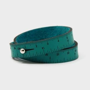 Bild på Wrist Ruler Armband i läder - Teal 17"