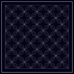 Bild på Sashiko sampler Traditional Design Hana-bishi Navy