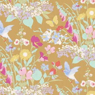 Bild av Gardenlife Tilda fabrics Bird floral Mustard 100302