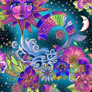 Bild på Celestial Magic by Laurel Burch Collection Multi Toile w/Metallic Y3160-55M