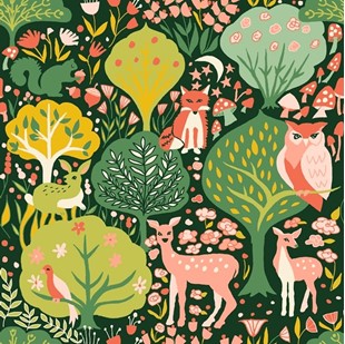 Bild av Monaluna Twilit forest vert ekologisk canvas