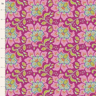 Bild på 100502 Flowermarket Plum Bloomsville collection from Tilda.