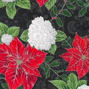 Bild på Poinsettia Onyx w/Metallic 21595-181 Holiday Flourish Snow Flower by Studio RK Collection In Holiday